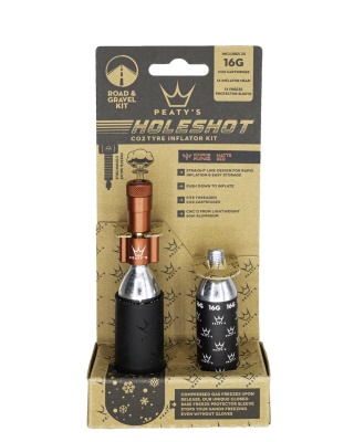 PEATYS - sada CO2 a hlavice Holeshot CO2 Tyre Inflator Road & Gravel 16G červená (1)