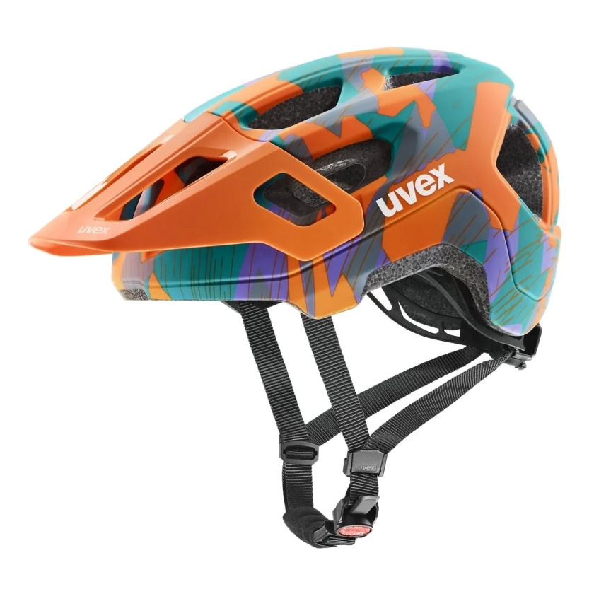 UVEX - dětská helma React JR. Papaya Camo Matt (52-56)