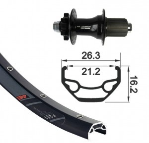 Zadní kolo 29" XLC 6d 12x142mm 32d Rodi Black Rock DISK Niro