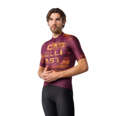 CASTELLI - dres Stratus Logo vínová (1)