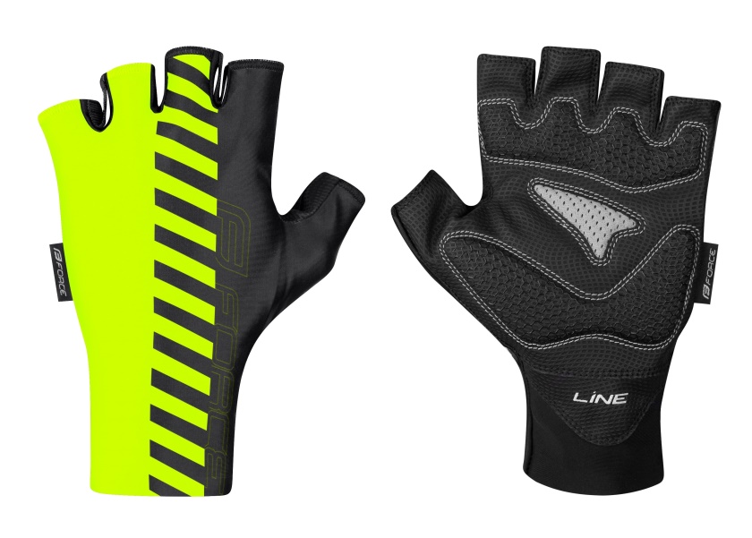 FORCE - rukavice Line fluo/černá