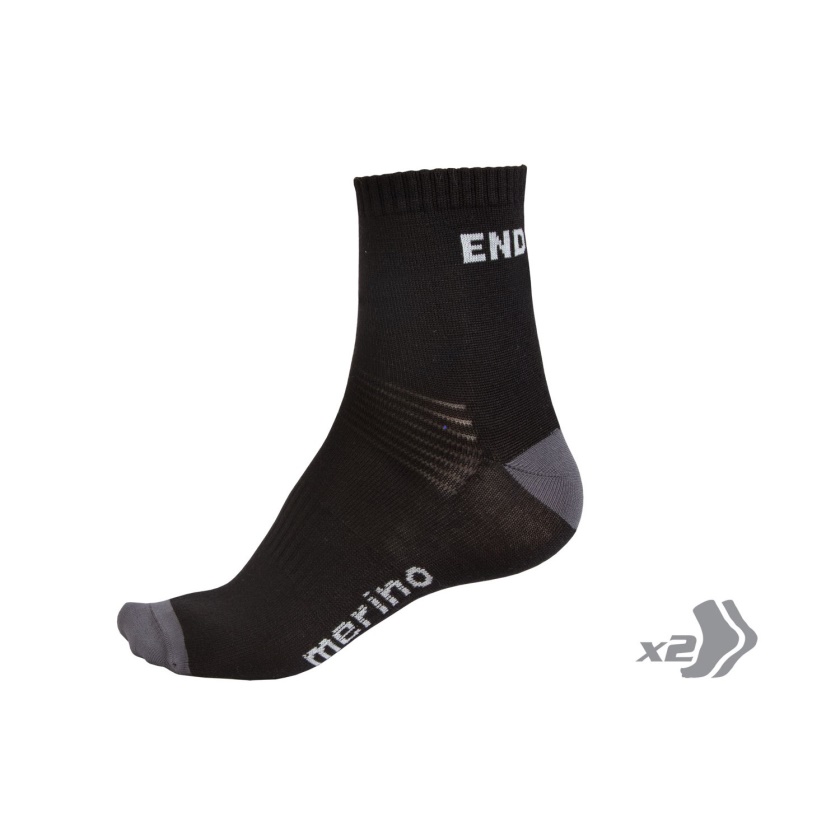 ENDURA - ponožky BaaBaa Merino černá (2 balení)