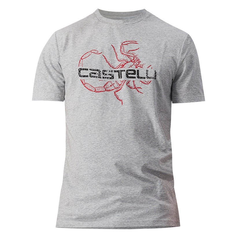 CASTELLI - volnočasové triko s potiskem Finale Tee travertine gray