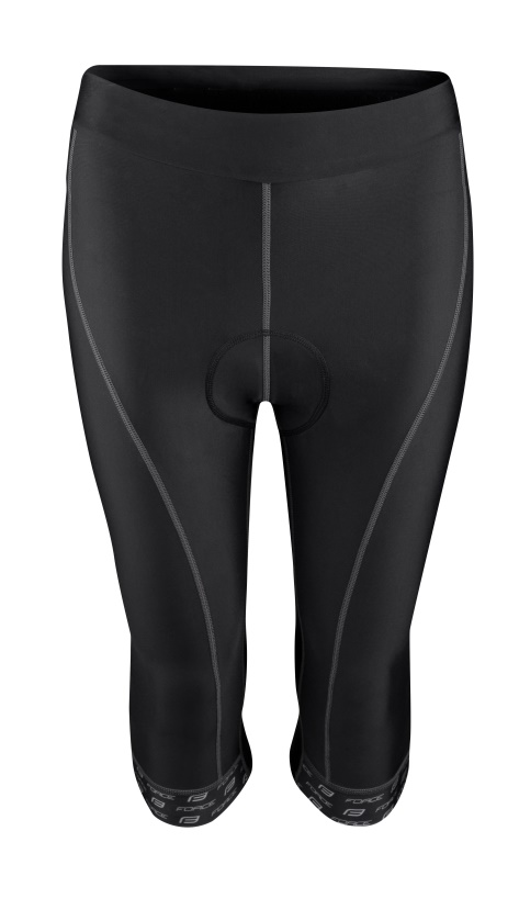 FORCE - dámské kraťasy F LADY BIKE 3/4 do pasu s vložkou, černé