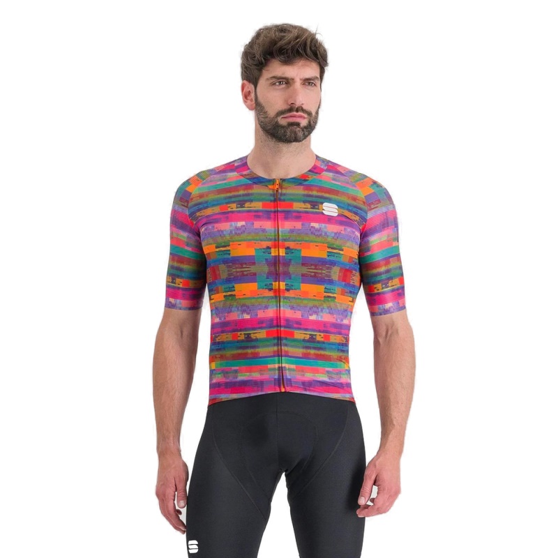 SPORTFUL - dres Glitch bomber jersey, multicolor pink
