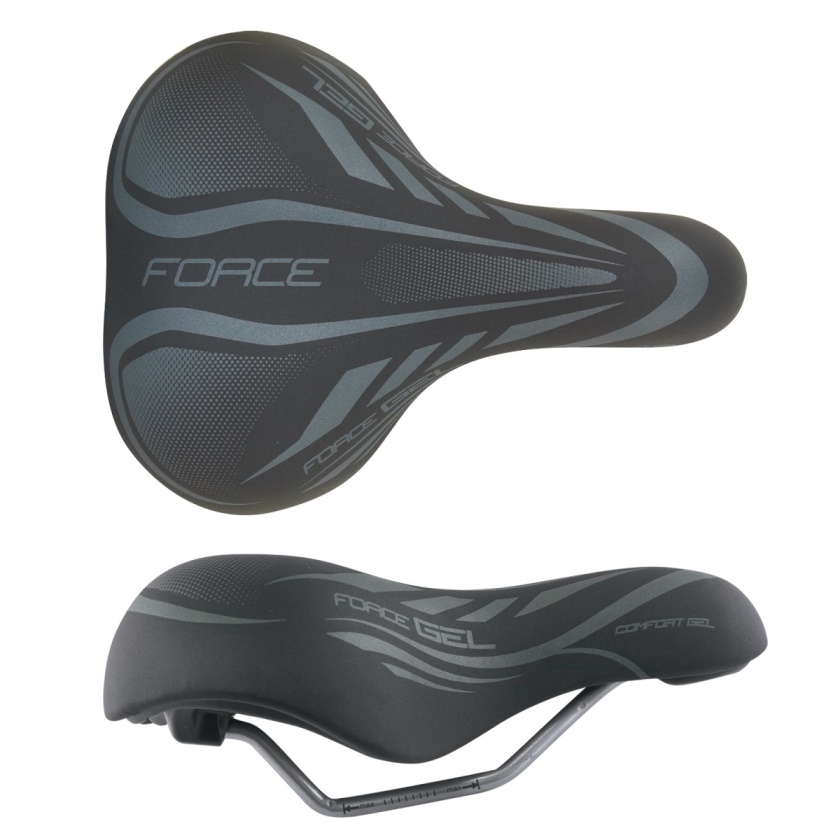 FORCE - sedlo  COMFORT GEL LADY turistické, černé