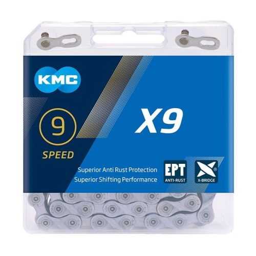 KMC - řetěz X9 EPT 9 rychlostí 114 článků, nereznoucí, balený