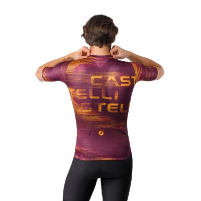 CASTELLI - dres Stratus Logo vínová (2)