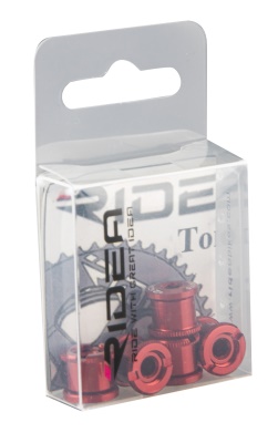 RIDEA - šrouby do převodníku R8 pro montáž převodníků, Al, červené (1)