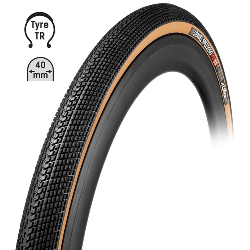 TUFO - plášť Gravel SPEEDERO HD 700x40C bezdušový černý/béžový