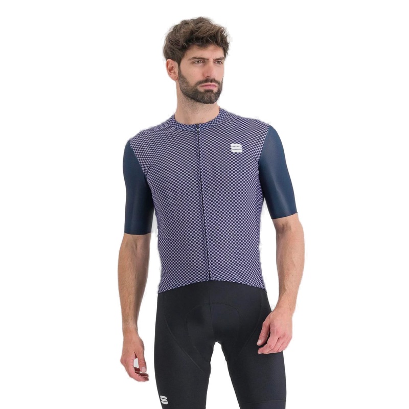 SPORTFUL - dres Checkmate jersey, galaxy blue chalck violet
