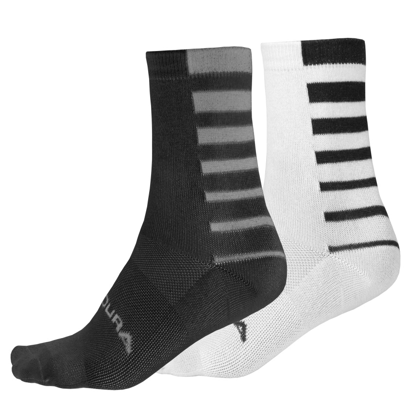 ENDURA - ponožky CoolMax® Stripe 2 páry černá/bílá