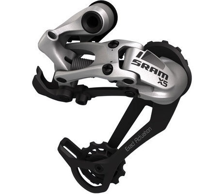SRAM - přehazovačka X5, 9 rychlostí, střední vodítko, stříbrná