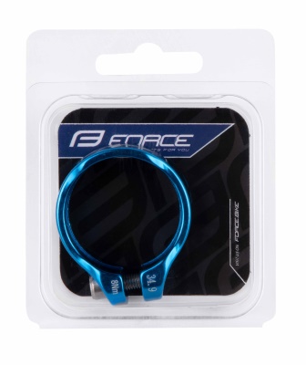 FORCE - objímka sedlovky na imbus 34,9mm Al, modrá (1)