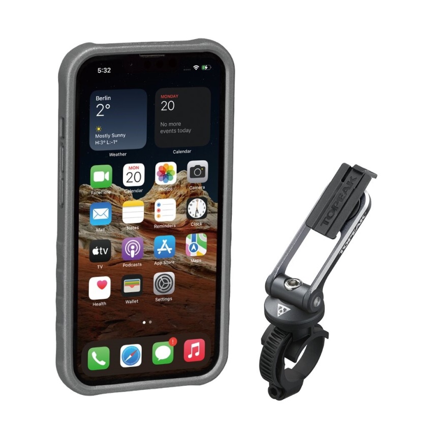 TOPEAK - obal RIDECASE pro iPhone 13 Mini černá/šedá